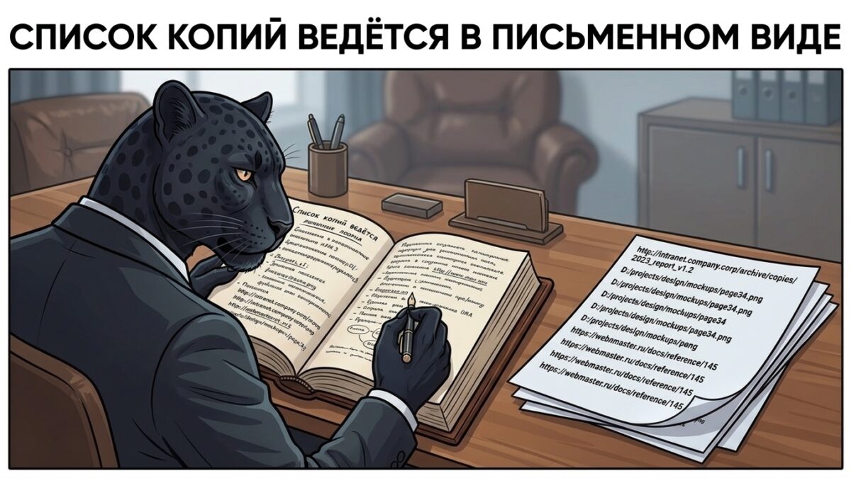Пантера ведёт журнал со списком адресов, где найдены копии видео с моим участием