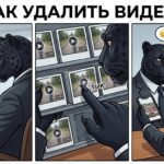 Пантера снимает один кадр со стенда с видеокадрами — как удалить видео в ВК