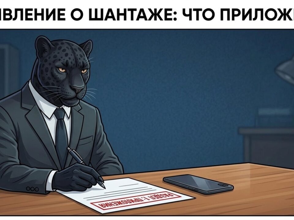 Пантера пишет заявление о шантаже — что приложить, чтобы дело не закрыли