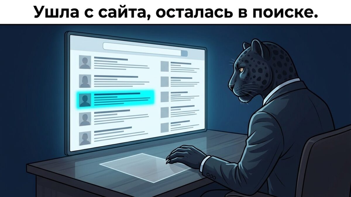 Страницу удалили, а она всё ещё в поиске — ссылка на удалённую публикацию в поисковой выдаче