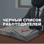 Пантера в деловом костюме листает папку с распечатками отзывов о компаниях, одна страница отмечена маркером