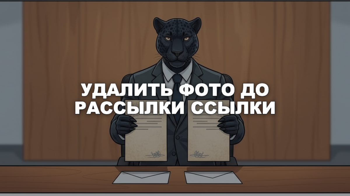 Как удалить опубликованные фото до рассылки ссылки Пантера держит две подписанные жалобы над двумя конвертами — как удалить опубликованные фото до рассылки ссылки