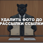 Пантера держит две подписанные жалобы над двумя конвертами — как удалить опубликованные фото до рассылки ссылки