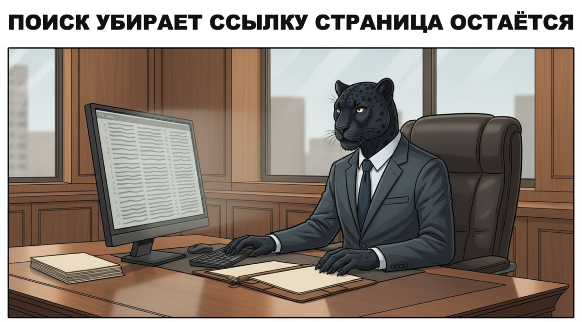 Пантера заклеивает строку на распечатке поисковой выдачи &mdash; слитая переписка в выдаче