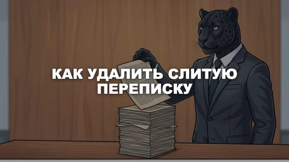 Пантера вытягивает распечатанный скриншот из стопки листов — как удалить слитую переписку из интернета