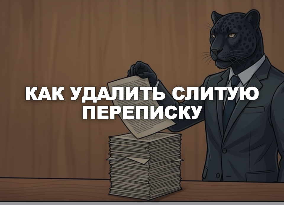 Пантера вытягивает распечатанный скриншот из стопки листов — как удалить слитую переписку из интернета