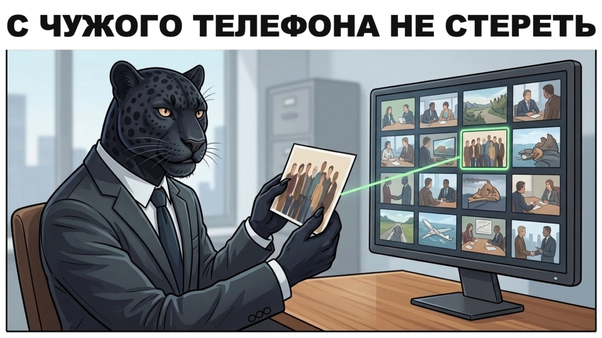 Пантера смотрит на чужой смартфон под стеклянным колпаком &mdash; какие фото удалить из интернета нельзя