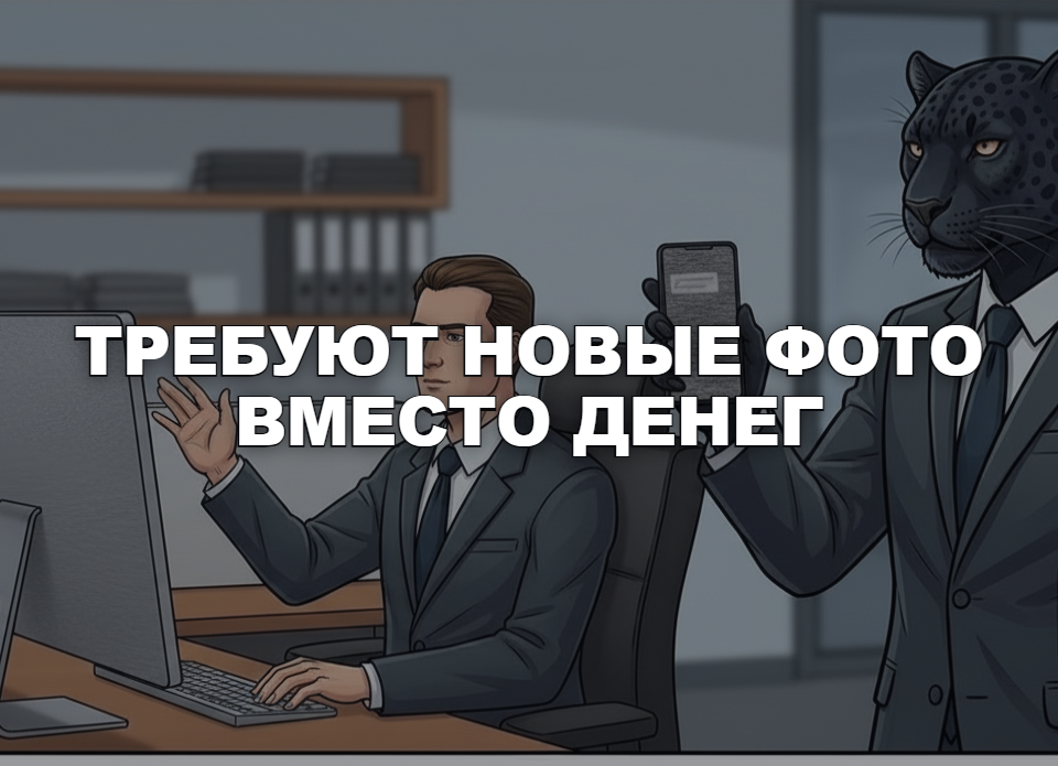 Шантажист требует новые интимные фото — пантера закрывает ладонью экран телефона с сообщением
