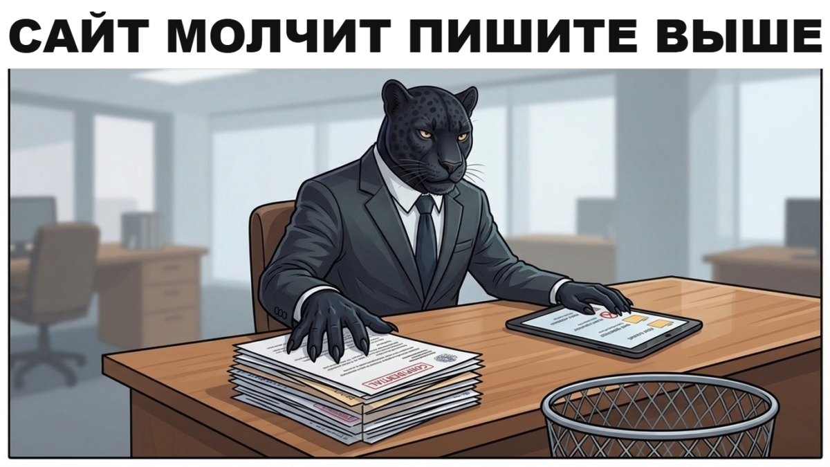 Пантера с конвертом у закрытой двери &mdash; куда идти, если сайт не отвечает на жалобу