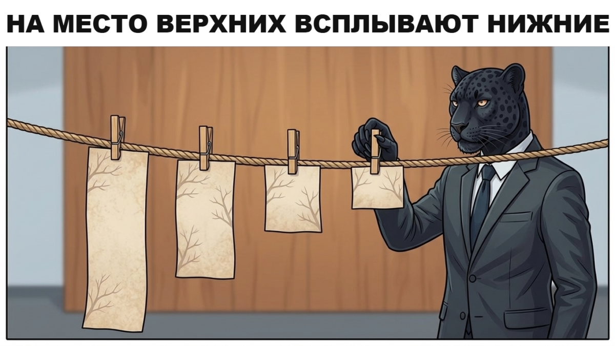 Пантера снимает папку со стеллажа, снизу выдвигается такая же &mdash; почему копии возвращаются в выдачу