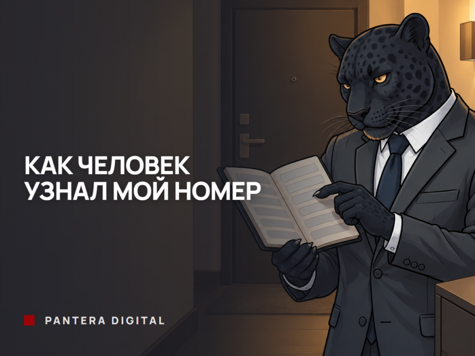 Как человек узнал мой номер телефона, если я не давал Человек-пантера в костюме в прихожей листает записную книжку с телефонными номерами, на тумбе лежат смартфон и сим-карта