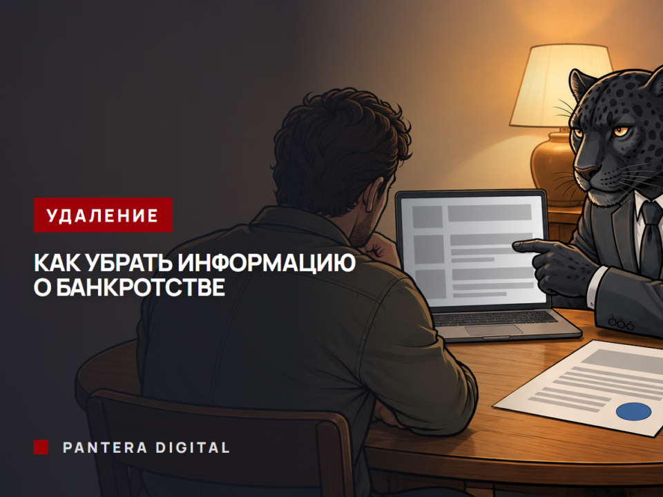 Человек-пантера в костюме за домашним столом показывает мужчине на экран ноутбука со списком результатов поиска, рядом лежит судебное определение